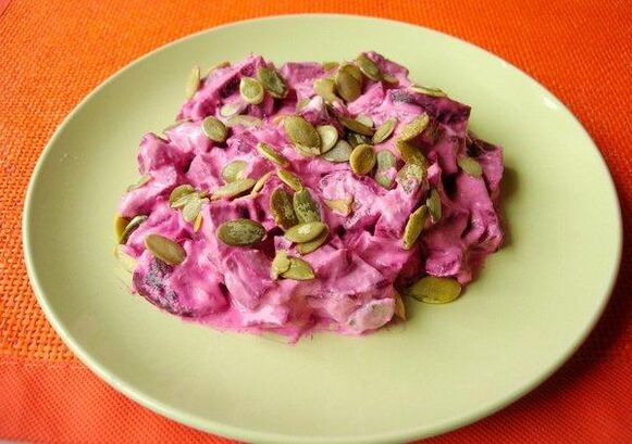 Bietsalade met pompoenzaadcoms redt van prostatitis